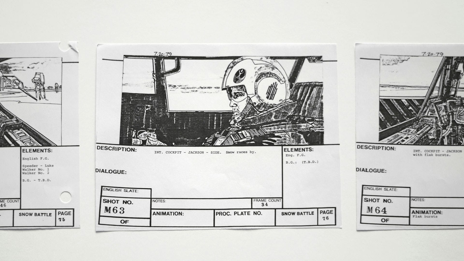 Handgezeichnetes Storyboard aus einer Raumschiffszene – Beispiel für visuelle Szenenplanung in der Vorproduktion